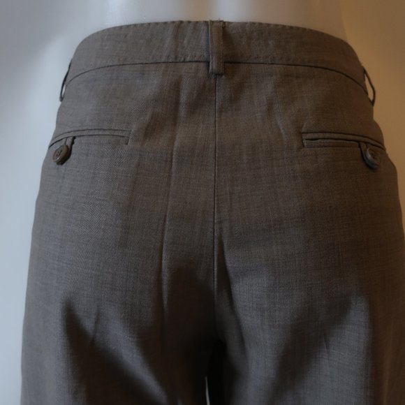WOMENS THEORY TAUPE FLAT FRONT WOOL BLEND SHORTS 10 * - Picture 7 of 12